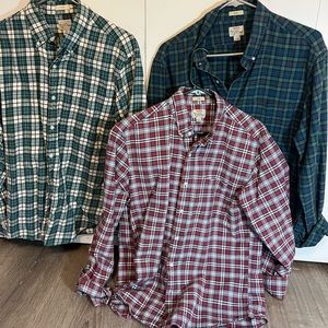 Lot Of 3! J. Crew Oxford Long-Sleeve Button Down Slim Fit Size Large